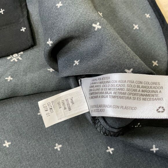 Ava & Viv career blouse plus size 3X black w star print long sleeve button up - Picture 10 of 12